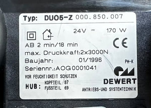 Dewert DUO5-Z 000.850.007 dubbele bedmotor hoog-laagbed – 2×3000N – 87/69 mm