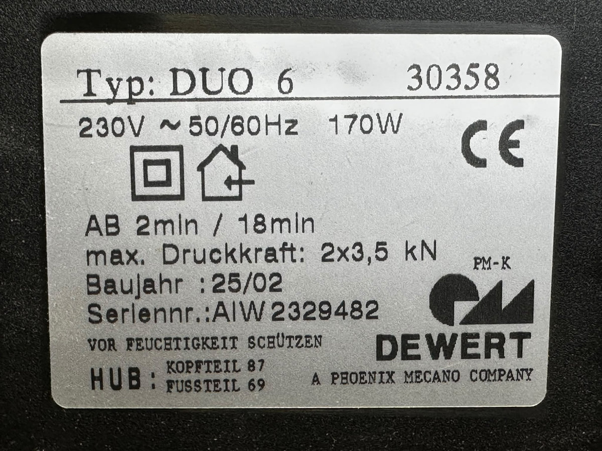 Dewert DUO 6 30358 – Dubbele bedmotor – 2×3500 N – 87/69 mm