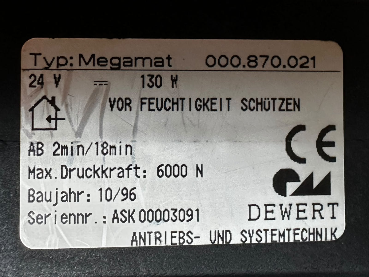 Dewert Megamat 000.870.021 actuator – 6000 N