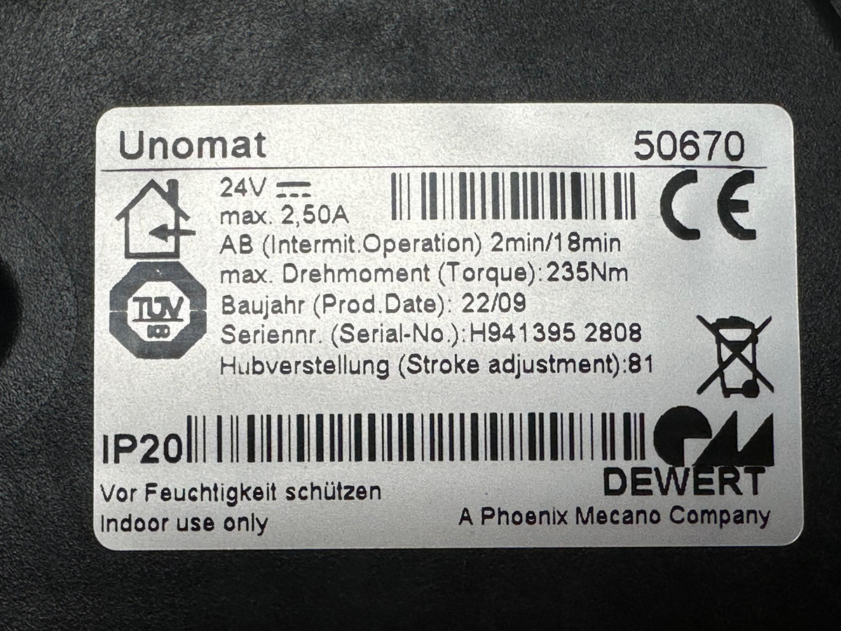 Dewert Unomat 50670 bedmotor – 81 mm – 24V