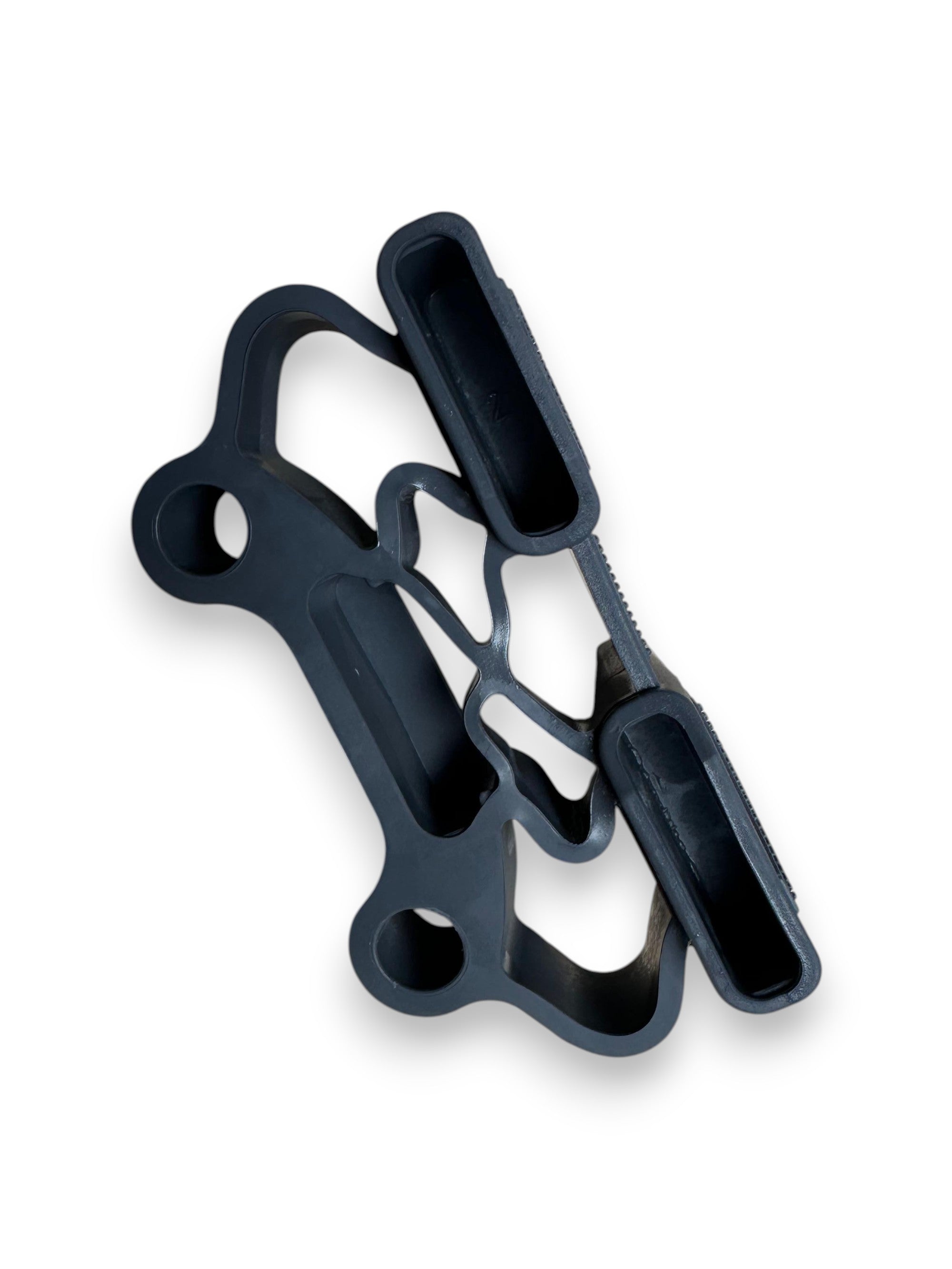 Dubbele rubberen lattenhouder circa 35 × 8 mm – hoog model – penbevestiging Ø 12 mm