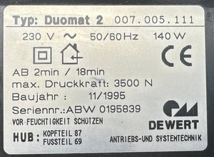 Dewert Duomat 2 bedmotor | 007.005.111 | 2 × 3500 N | 87/69 mm