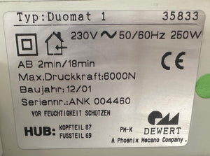 Dewert Duomat 1 35833 – 6000N – 87/69 mm – dubbele bedmotor