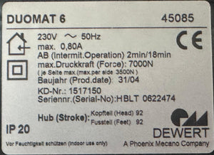 Dewert Duomat 6 bedmotor – Auping – typenummer 45085