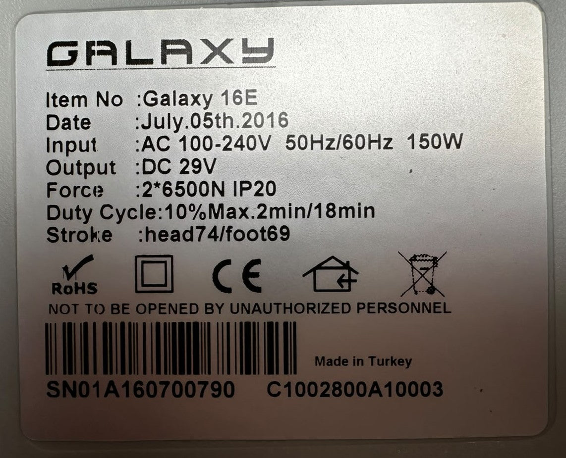 Galaxy 16E C1002800A10003 dubbele bedmotor – 2 × 6500N – 74/69 mm