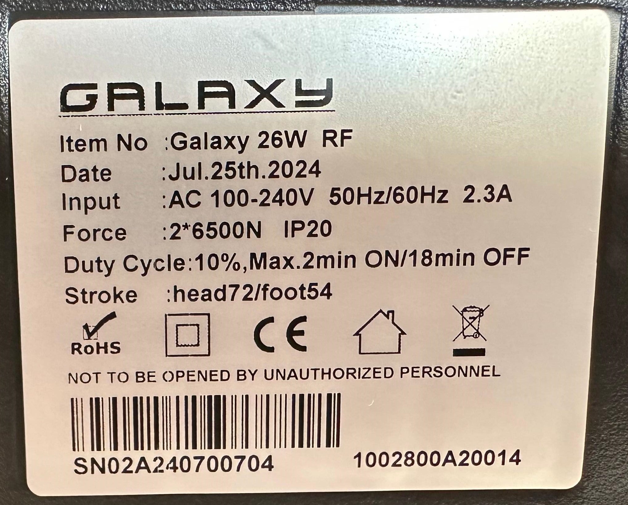 Galaxy 26W RF