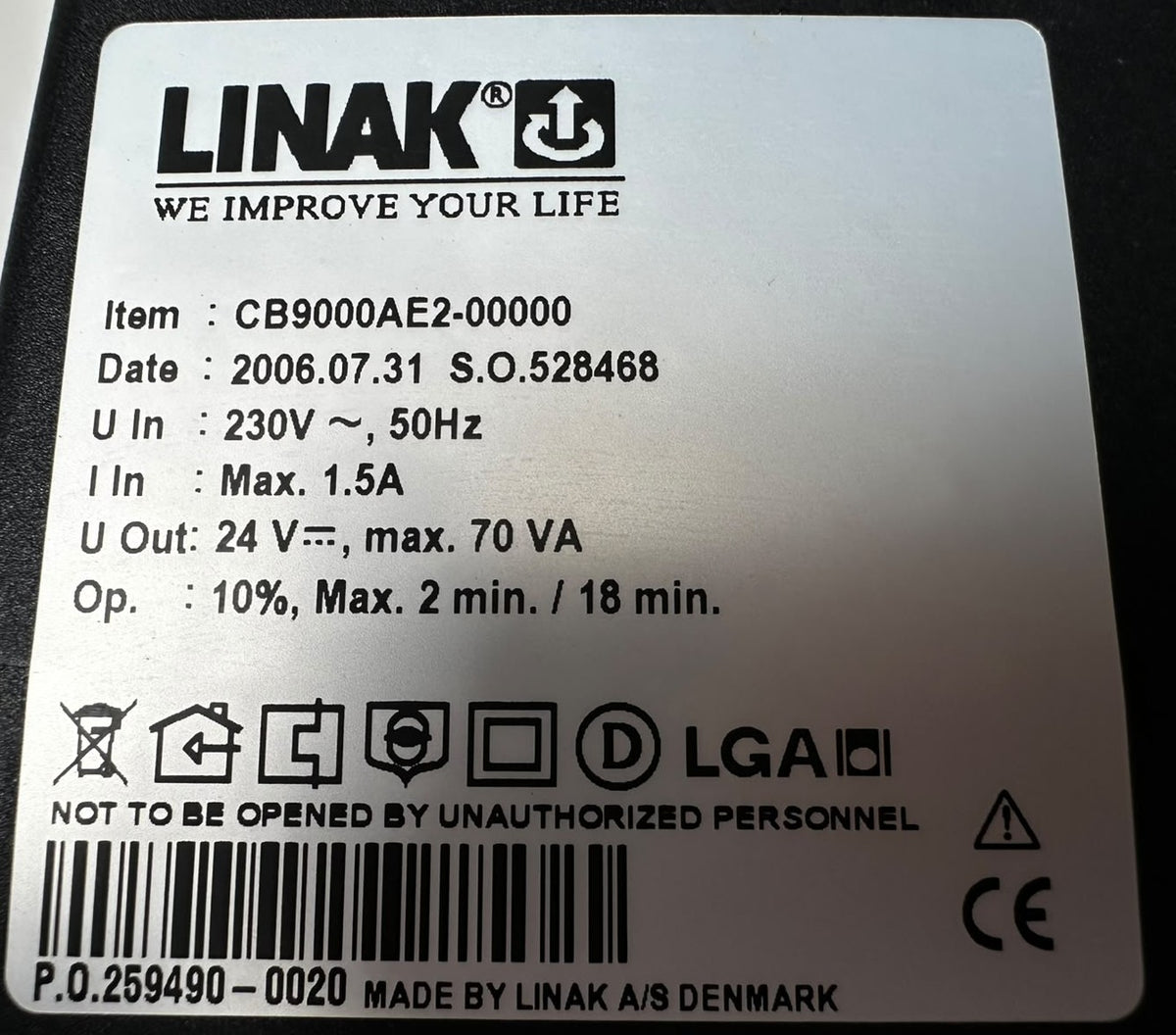 LINAK controlbox CB9000AE2-00000 – 2 motoruitgangen – 24 V