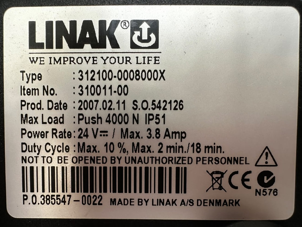 LINAK motor 312100-0008000X – 310011-00 – 4000 N – 24 V
