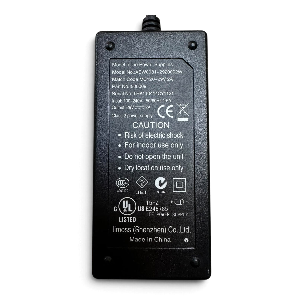 Limoss 500009 transformator – ASW0081-2920002W – 29V 2A