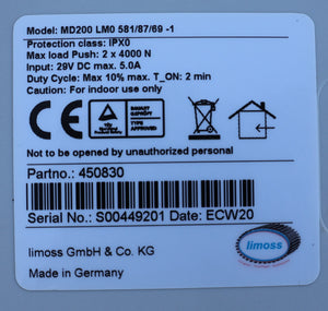 Limoss MD200 LMO 581/87/69-1 – dubbele bedmotor 2×4000N – DIN-aansluiting