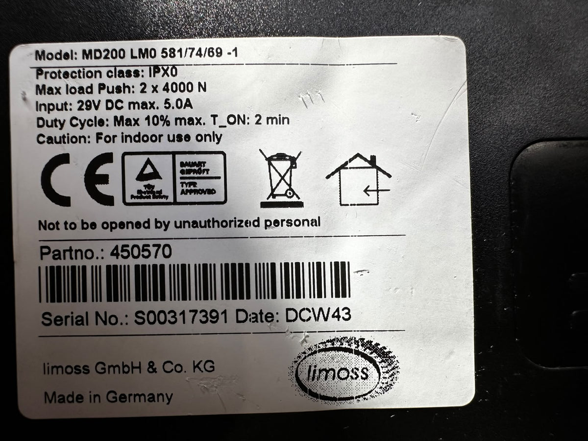 Limoss MD200 450570 – Dubbele bedmotor – 74/69 mm – 2 × 4000 N