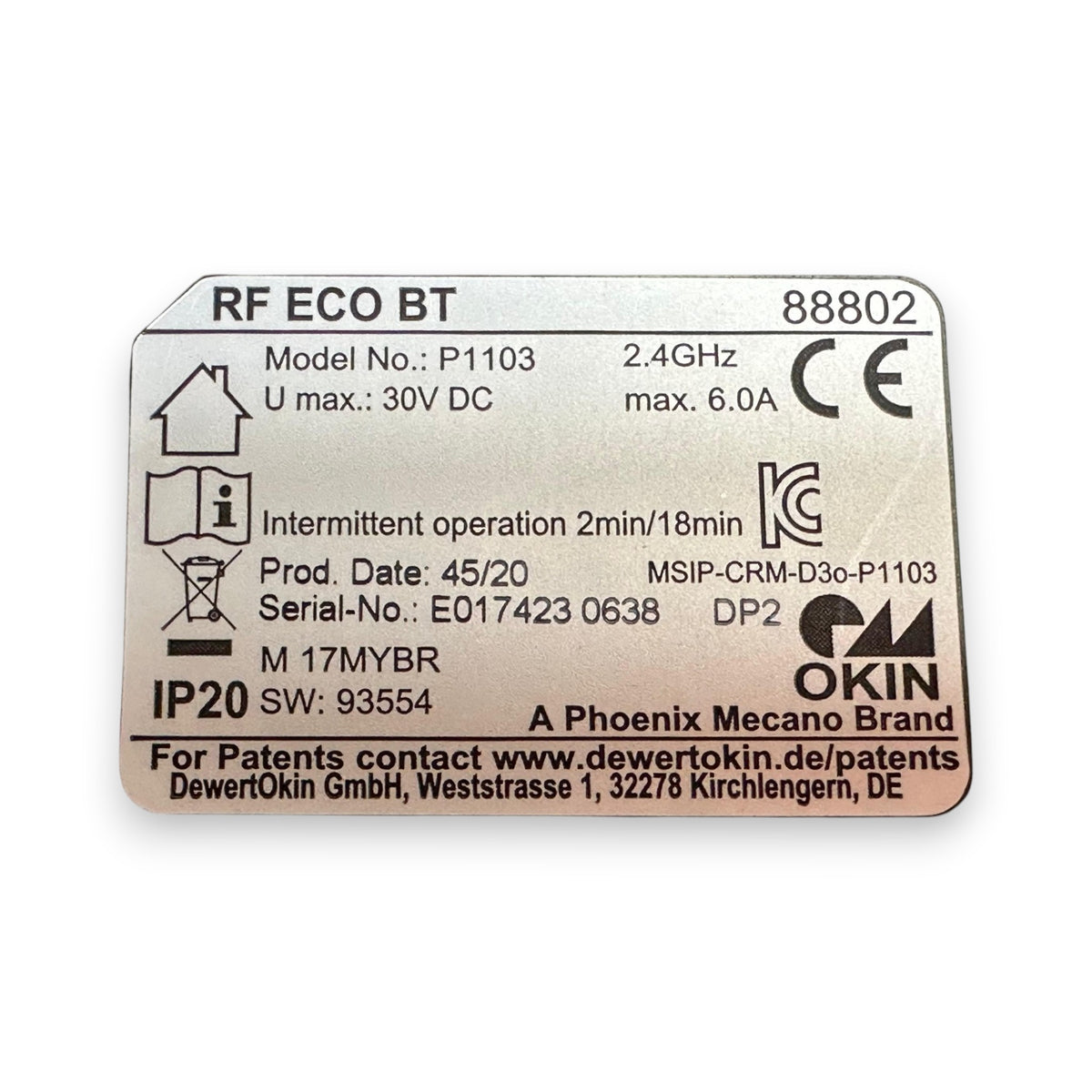 OKIN RF ECO BT ontvanger 88802 – 2,4 GHz & Bluetooth