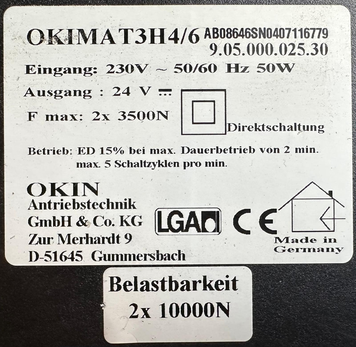 OKIN OKIMAT 3H4/6 9.05.000.025.30 – dubbele bedmotor